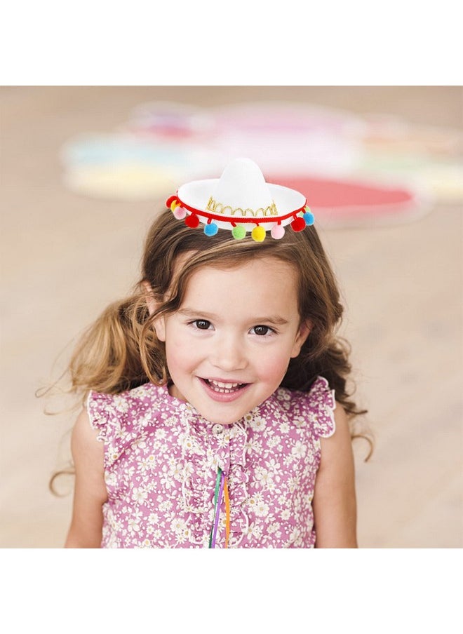 TOPZEA - 6 Pack Sombrero Hat Fabric And Straw Mini Sombrero Headband Hats Mexican Theme Party Cinco De Mayo Festival Hat Carnival Costume Photo Props Small Straw Hats For Kids Pets - Image 1