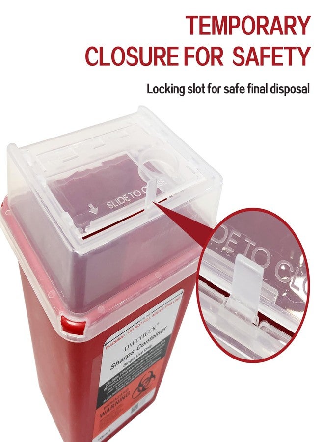 DWCHECK Sharps Container for Home Use 1 Quart, 5 Pack Professional Needle Disposal Containers, Biohazard Needle and Syringe Disposal Containers, Small Sharps Disposal Container for Travel - Image 4