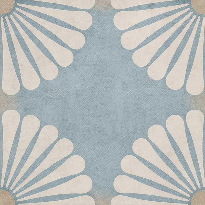 IVN 10PCS 12x12 Inch Vintage Blue and White Flower Pattern Design Detachable Self-Adhesive PVC Vinyl Floor Stickers for Peeling Floor Tiles, Ideal for Living Rooms, Kitchens, and Bathrooms - Image 1