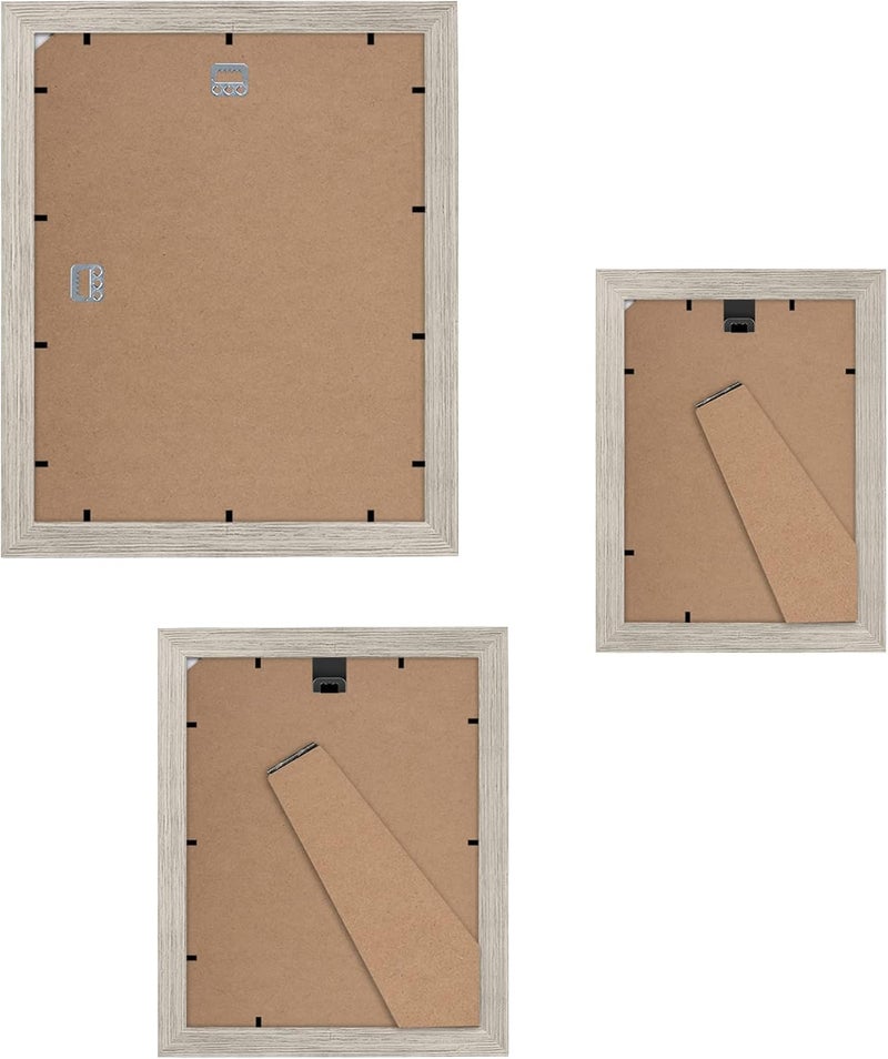 Americanflat 7 Piece Drift Wood Gallery Wall Picture Frame Set with Mats in 11x14, 8x10, and 5x7 - Composite Wood with Shatter Resistant Glass - Horizontal and Vertical Formats for Wall and Tabletop Small apartment fit - Image 5