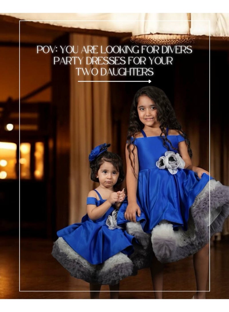 dark blue party dress