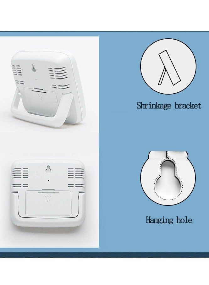 Smiley Face Style Home Thermometer Hygrometer with Time Display - Image 2