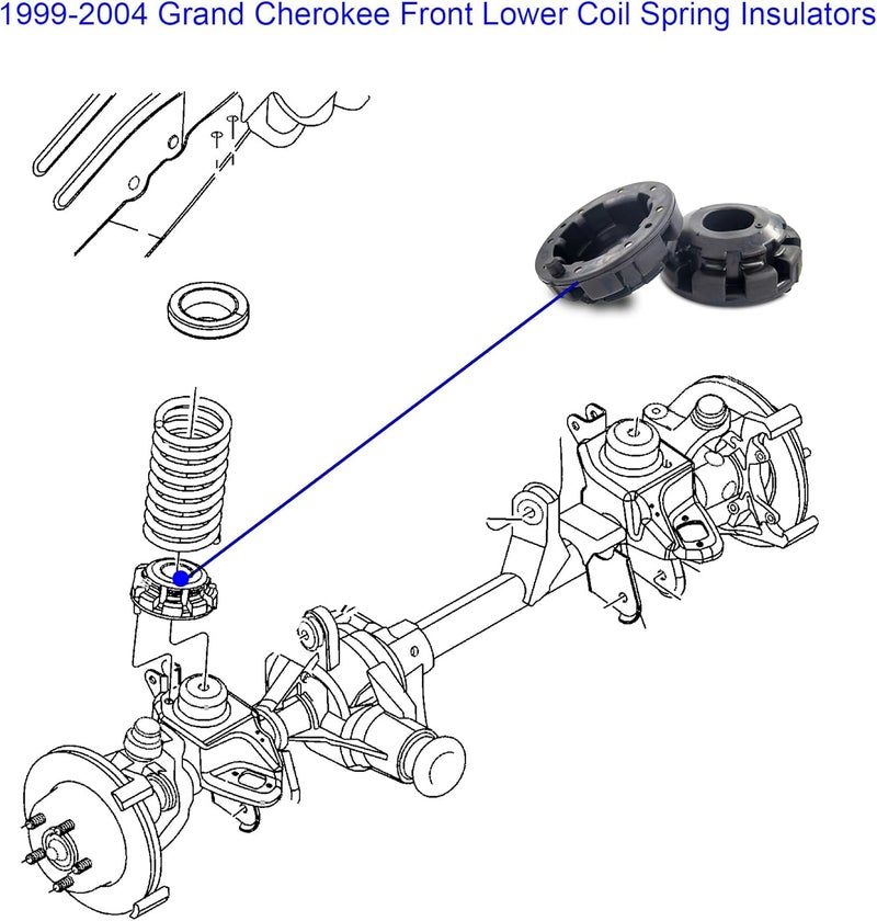 Sheisor Front Coil Spring Insulators for 1999-2004 Grand Cherokee WJ (Pair) - Image 5