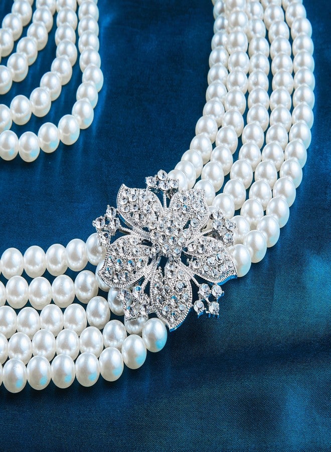 ROFIFY Audrey Hepburn Style Faux Pearl Necklace Set Strand Ear clip Wedding Inspired by Breakfast at Tiffany's for Women LFFJ038 JIA - Image 5