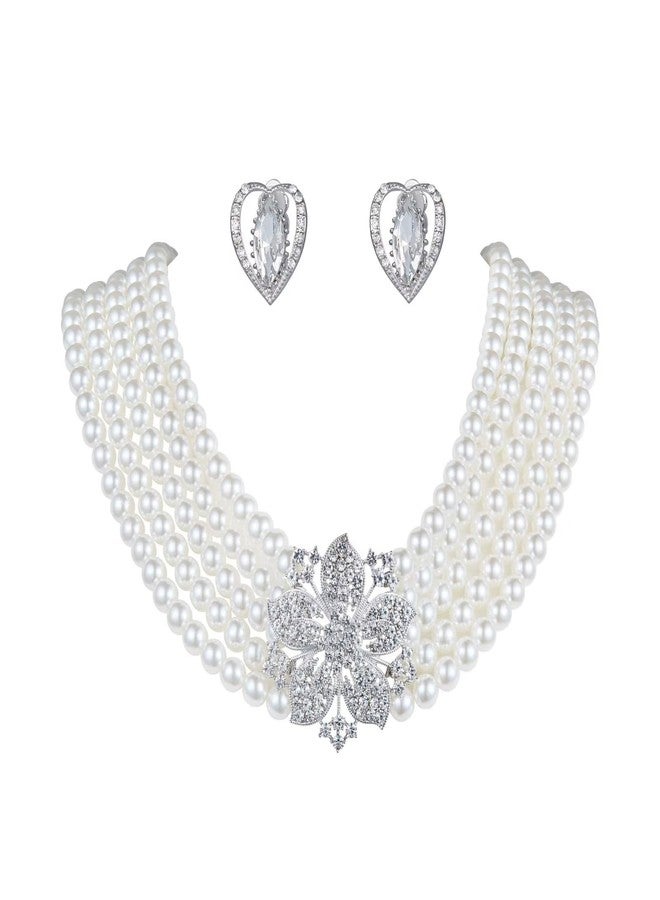 ROFIFY Audrey Hepburn Style Faux Pearl Necklace Set Strand Ear clip Wedding Inspired by Breakfast at Tiffany's for Women LFFJ038 JIA - Image 1