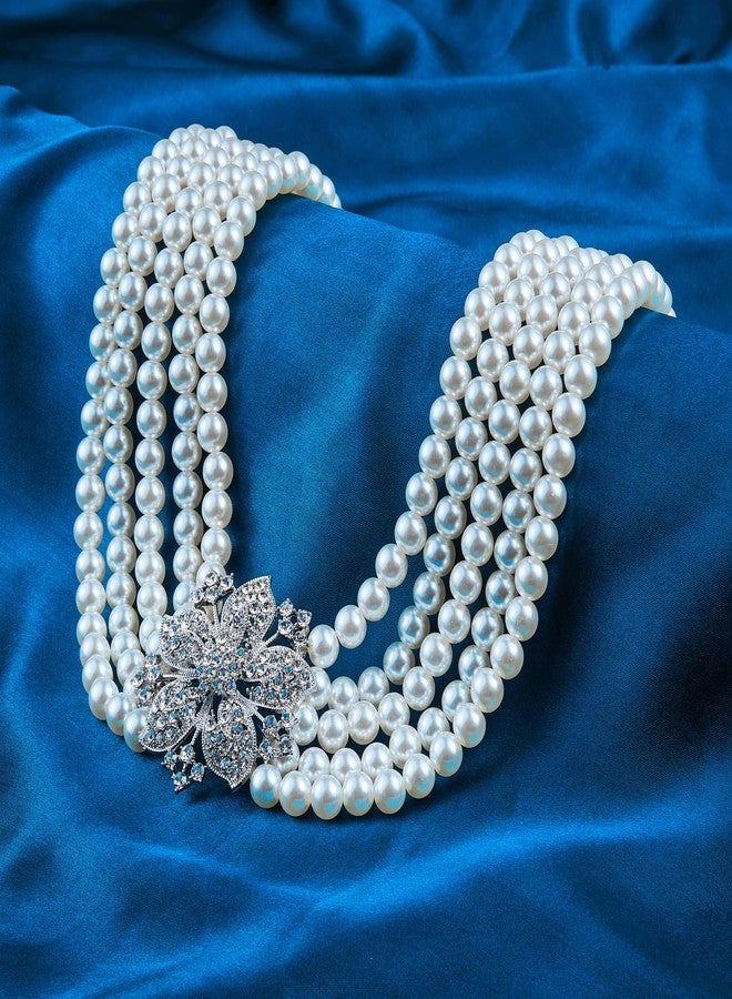 ROFIFY Audrey Hepburn Style Faux Pearl Necklace Set Strand Ear clip Wedding Inspired by Breakfast at Tiffany's for Women LFFJ038 JIA - Image 2