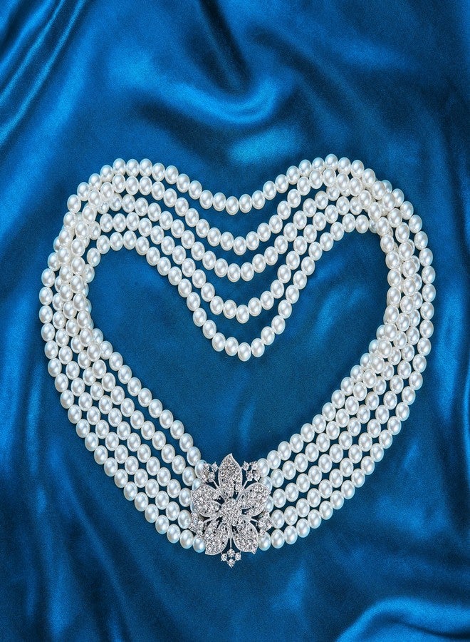 ROFIFY Audrey Hepburn Style Faux Pearl Necklace Set Strand Ear clip Wedding Inspired by Breakfast at Tiffany's for Women LFFJ038 JIA - Image 3