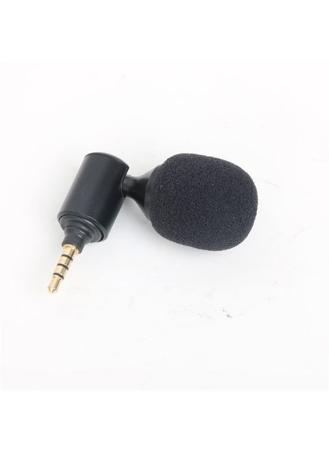 3.5mm Wireless Microphone for Car Stereo, Universal Front Extra 3.5mm Car Microphone, Plug and Play, Noise Reduction, Portable Mini Size, Foldable Design (Black)