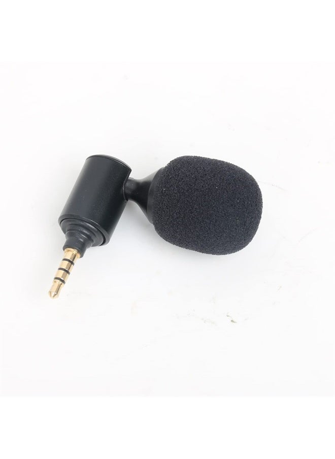 3.5mm Wireless Microphone for Car Stereo, Universal Front Extra 3.5mm Car Microphone, Plug and Play, Noise Reduction, Portable Mini Size, Foldable Design (Black)