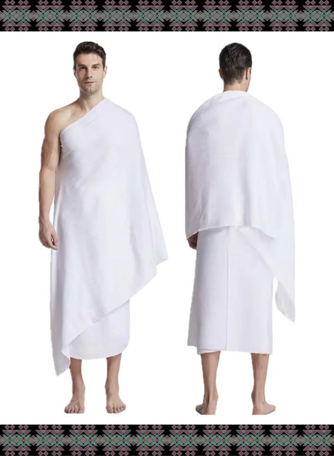 ™Evva إحرام رجالي فائق النعومة للحج والعمرة – ١٢٠٠ جرام لكل متر مربع | راحة فاخرة وبساطة مقدسة