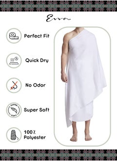 Evva Evva™ Ultra-Soft Premium 2 Piece Men’s Ihram for Hajj & Umrah – 1200 GSM | Premium Comfort, Sacred Simplicity  - Image 2