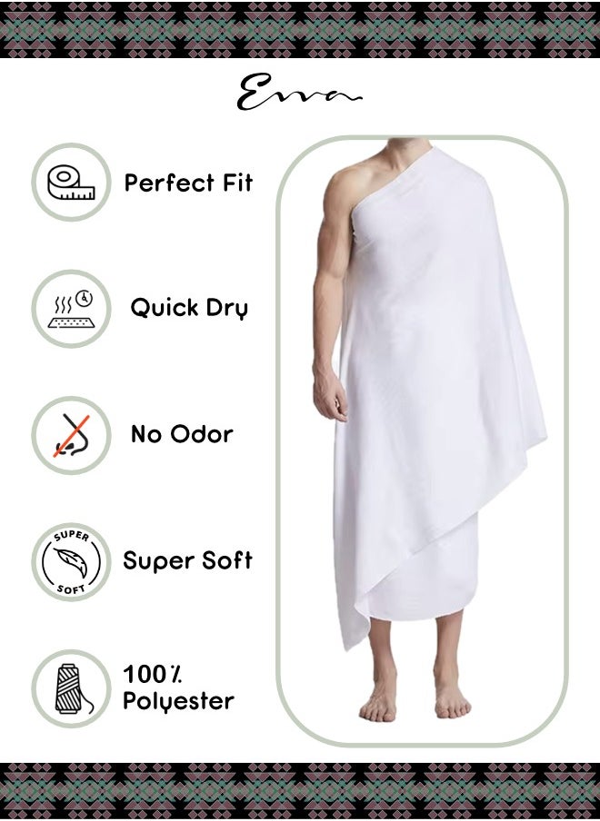 Evva - Evva™ Ultra-Soft Premium 2 Piece Men’s Ihram for Hajj & Umrah – 1200 GSM | Premium Comfort, Sacred Simplicity - Image 1