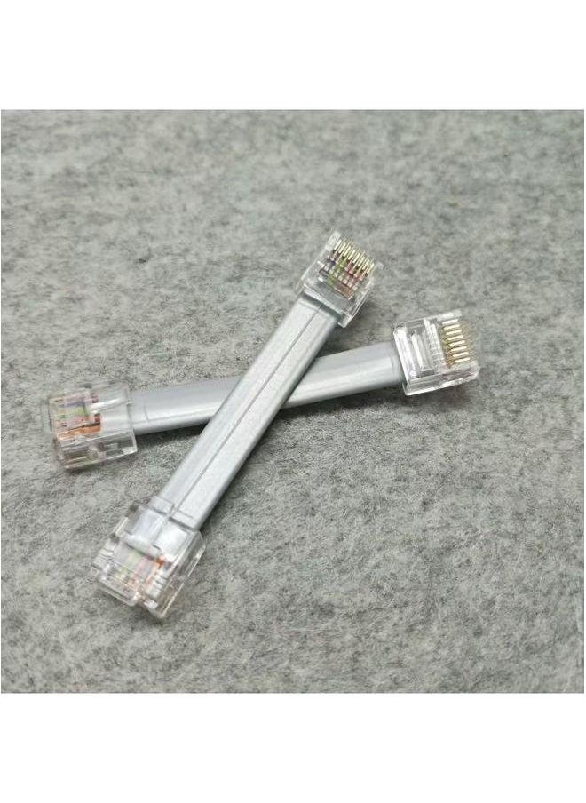 Generic Network Jumper Ultra Short Pure Copper Wire Core Flat 8P8C Body Crystal Head Eight Multi-Strand Wire-Color:Silver Gray-Line Length:0.05m  - Image 3