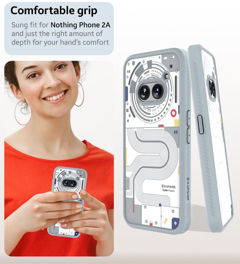 KAPAVER Thermoplastic Polyurethane Impulse Series Desginer Back Cover Case For Nothing Phone 2A 5G / Nothing Phone 2A Plus 5G (Cyber-I Community Editon-Gray) - Image 3