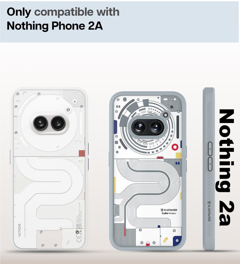 KAPAVER Thermoplastic Polyurethane Impulse Series Desginer Back Cover Case For Nothing Phone 2A 5G / Nothing Phone 2A Plus 5G (Cyber-I Community Editon-Gray) - Image 2