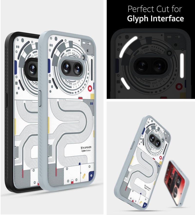 KAPAVER Thermoplastic Polyurethane Impulse Series Desginer Back Cover Case For Nothing Phone 2A 5G / Nothing Phone 2A Plus 5G (Cyber-I Community Editon-Gray) - Image 4