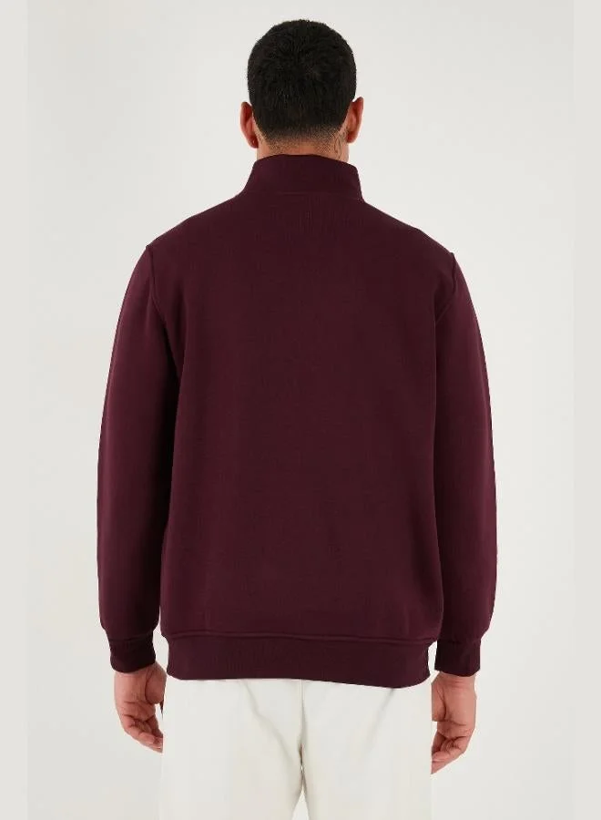 Buratti  Buratti Cotton Regular Fit Half Zipper Stand Collar Sweat Men's SWEAT 59052592 for Men | Best Price UAE