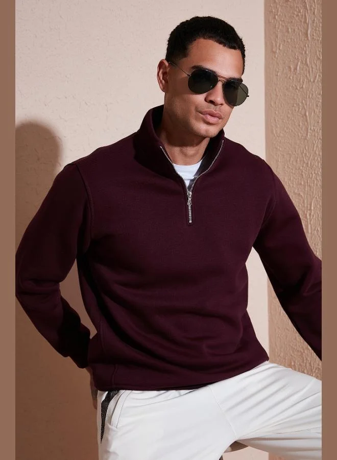 Buratti  Buratti Cotton Regular Fit Half Zipper Stand Collar Sweat Men's SWEAT 59052592 for Men | Best Price UAE