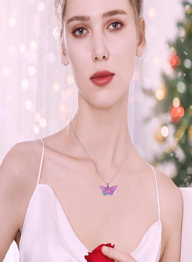 Minicremation Cremation Jewelry for Ashes Memorial Keepsake for Beloved's Ashes Urn Pendants Butterfly Cremation Necklace for Ashes (Colorful) - Image 3