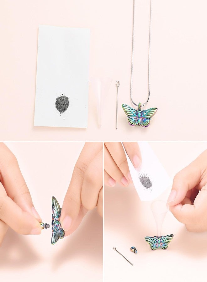 Minicremation Cremation Jewelry for Ashes Memorial Keepsake for Beloved's Ashes Urn Pendants Butterfly Cremation Necklace for Ashes (Colorful) - Image 4