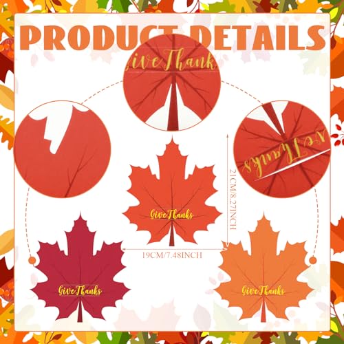 Jingmore 36 Pcs Thanksgiving Utensil Holders Felt Maple Leaves Cutlery Holders with Give Thanks Thanksgiving Dinner Table Decorations Silverware Holder for Autumn Fall Harvest Party Supplies 3 Colors - Image 3