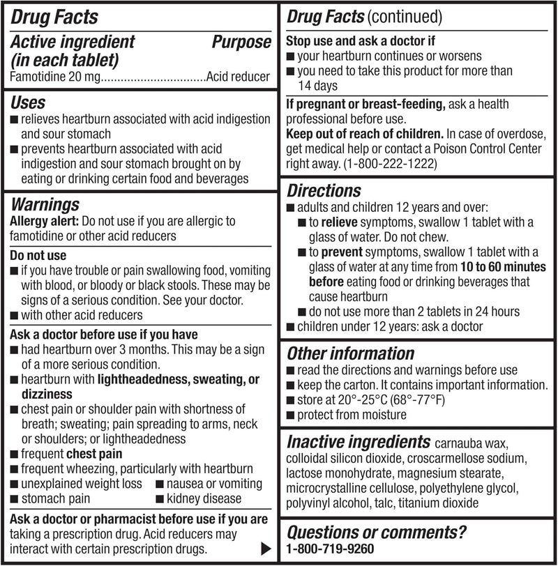 GoodSense Maximum Strength Famotidine Tablets 20 mg Acid Reducer for Heartburn Relief - Image 4