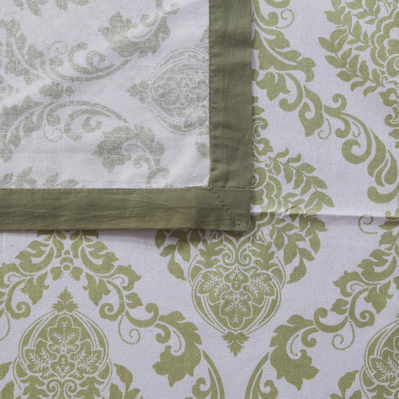 INDHOME LIFE INDHOME LIFE Cotton Square Pack of 1 Green 4 Seater Dining Table Cloth Cover 60 x 60 Inches - Image 2