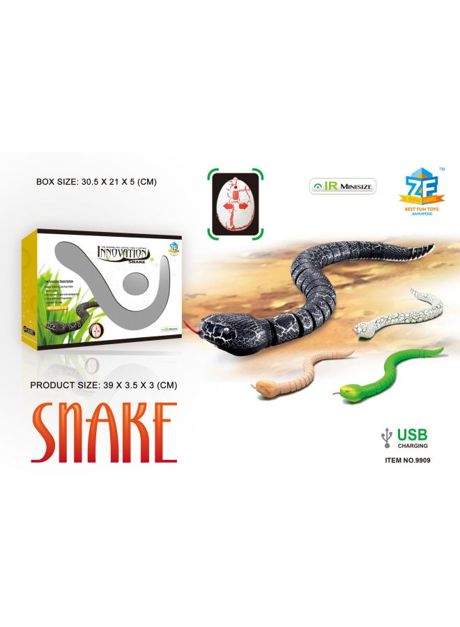 جهاز التحكم عن بعد بالأشعة تحت الحمراء الأكثر مبيعًا، محاكاة سحلية كهربائية، فأر ثعبان، عنكبوت، خدعة يوم كذبة أبريل، لعبة التحكم عن بعد للحيوانات - اللون: ثعبان للتحكم عن بعد بالأشعة تحت الحمراء (مع كابل شحن USB) 9909A-D - Image 1
