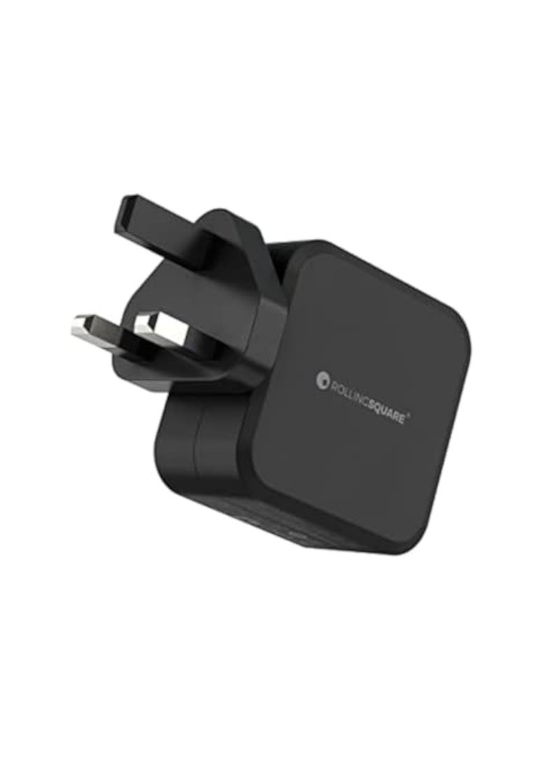 Rolling Square - GaN Charger UK - 65W (INPUT: 100V/240V AC 50/60HZ OUTPUT USB-C: 65W (Max) OUTPUT USB-A: 12W (Max))