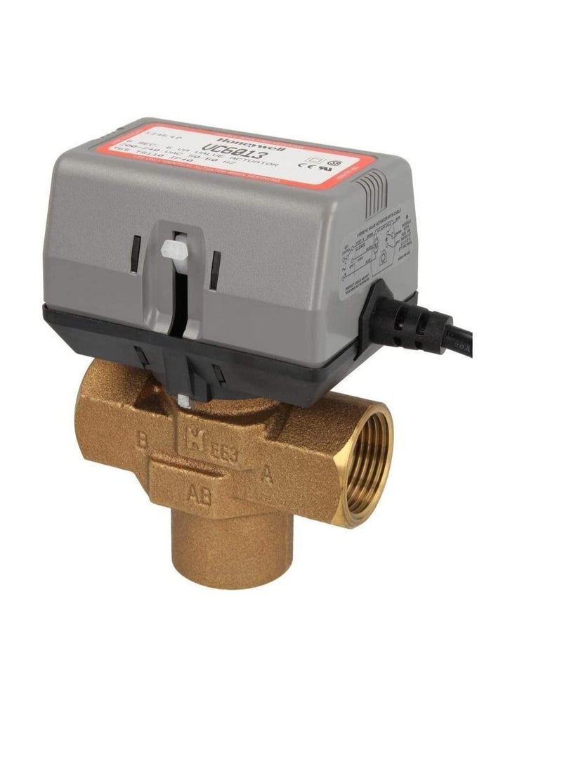 Honeywell 6Sec 6VA Electric VC Valve Actuator with Cable for Chiller Water AC Systems, VA6013 FCU ON/OFF Balanced 2-way And 3-way Hydronic Valves (3 Way, 3/4 Inch) - Image 1