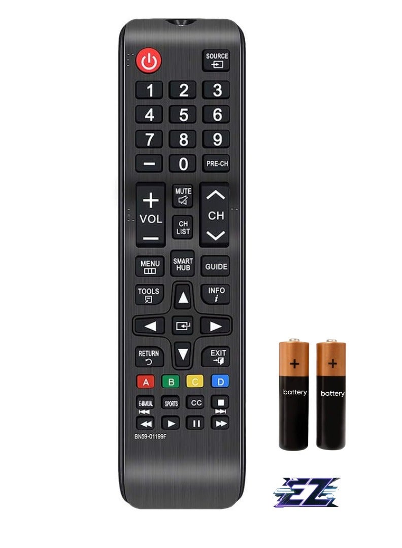 ELTRAZONE Universal Replacement Remote Control BN59-01199F for Samsung LCD LED HDTV 3D TV – Compatible with BN59-01199F, AA59-00666A, AA59-00741A, AA59-00600A & More – Battery Included - Image 1