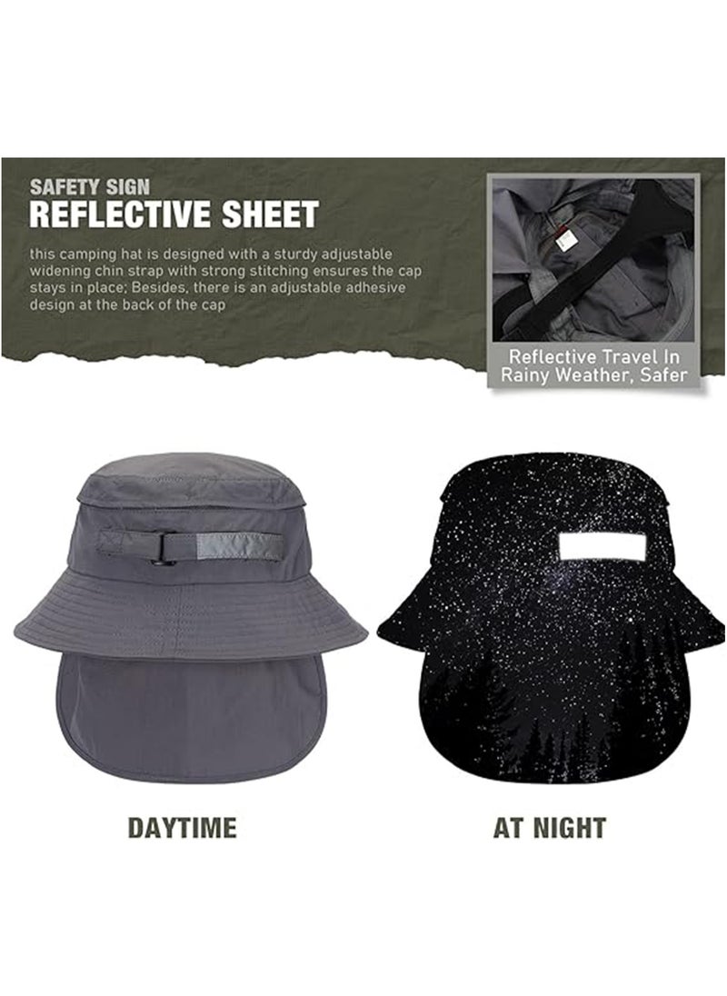 SYOSI - 2 Pcs Bucket Hats for Men Women Surf Hat with Chin Straps Sun Hats for Hiking Surfing Camping Boating Water Sports - Image 1