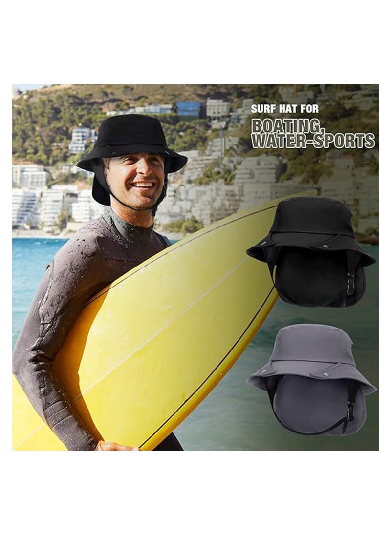 SYOSI - 2 Pcs Bucket Hats for Men Women Surf Hat with Chin Straps Sun Hats for Hiking Surfing Camping Boating Water Sports - Image 1