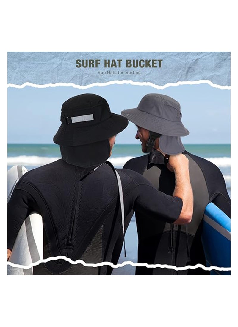SYOSI - 2 Pcs Bucket Hats for Men Women Surf Hat with Chin Straps Sun Hats for Hiking Surfing Camping Boating Water Sports - Image 1