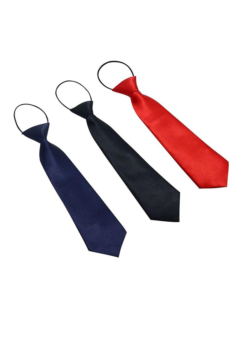 3 Pieces Pre Tied Kids Necktie, Neckties Adjustable, One Size, Kids Elastic Ties, Formal Tie - Image 1