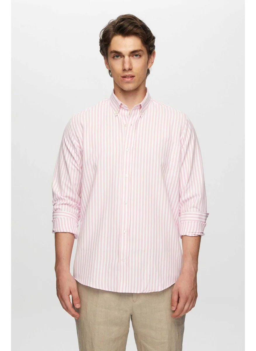 D'S DAMAT Ds Groom Slim Fit Pink Striped Shirt 0HC02ORT11265