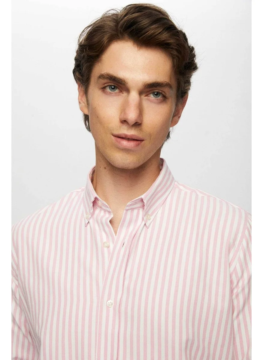 D'S DAMAT Ds Groom Slim Fit Pink Striped Shirt 0HC02ORT11265