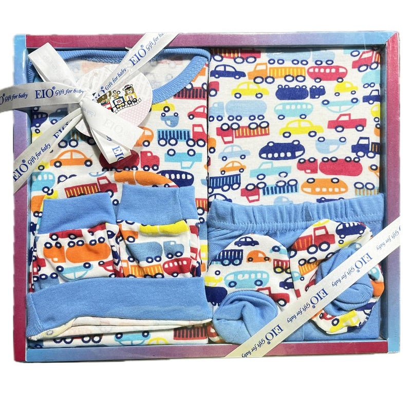 EIO طقم هدايا للأطفال حديثي الولادة ملابس هدايا 6 قطع (أزرق) - Image 1