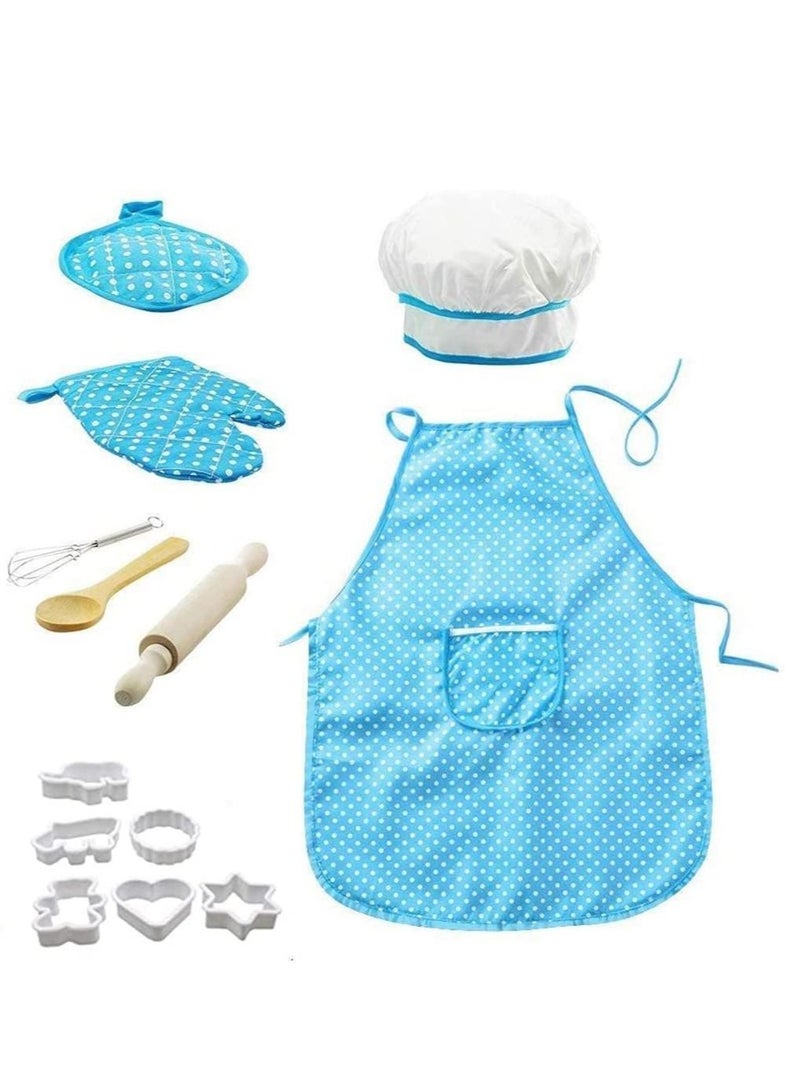 Y&D Kids Cooking and Baking Costume, Chef Role Play Includes Apron for Little Boys Girls, Hat, Utensils, Cake Cutter, Mitt, Cupcake Moulds Toddler Dress Up Birthday Gift - Image 1