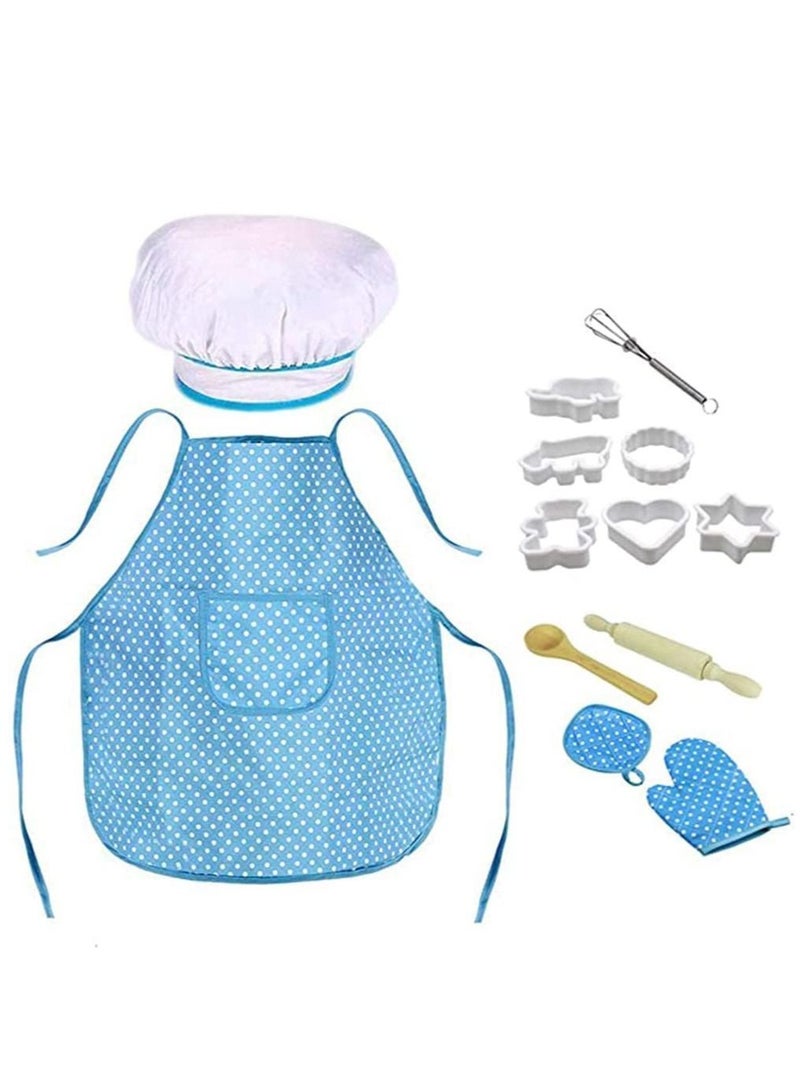 Y&D Kids Cooking and Baking Costume, Chef Role Play Includes Apron for Little Boys Girls, Hat, Utensils, Cake Cutter, Mitt, Cupcake Moulds Toddler Dress Up Birthday Gift - Image 4