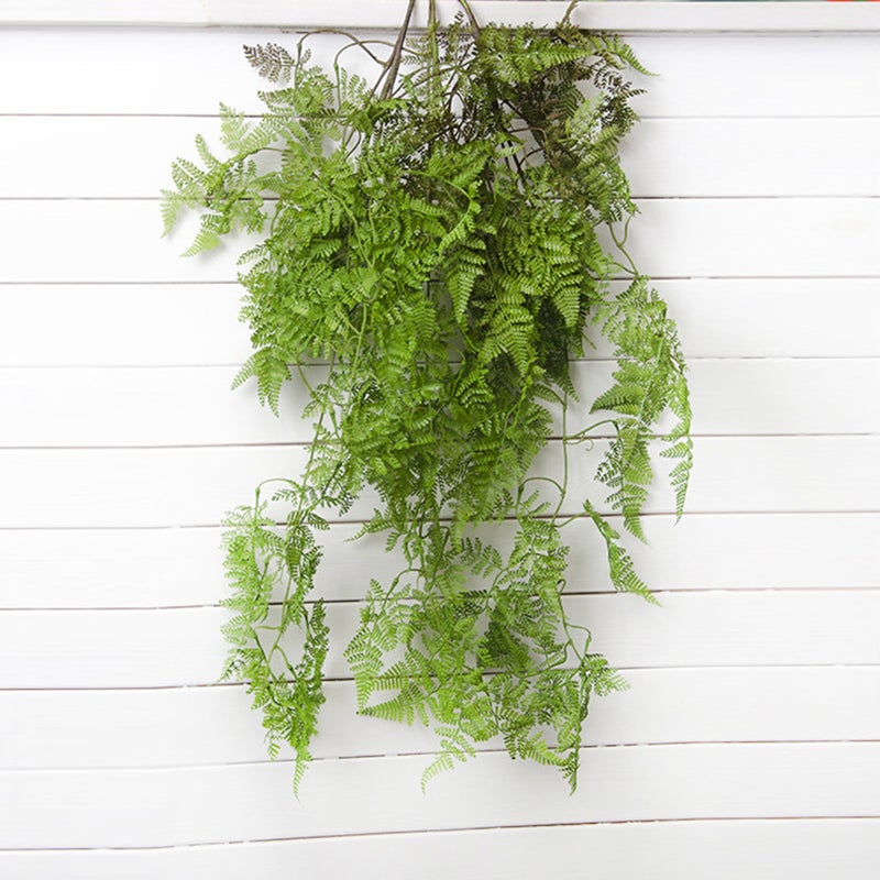 Artificial Green Plants Fishtail Pine Fern Leaf Simulation Wall Hanging Plant Flowers Hotel Wedding Home Shop Decoration - Image 1