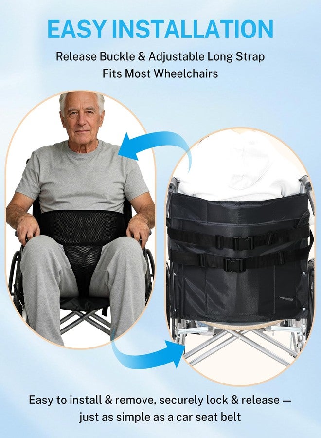 KUAZIDAR T-Shaped Wheelchair Seat Belt, Adjustable Safety Harness for Elderly & Disabled, Non-Slip Medical Mobility Accessory (Black) - Image 3