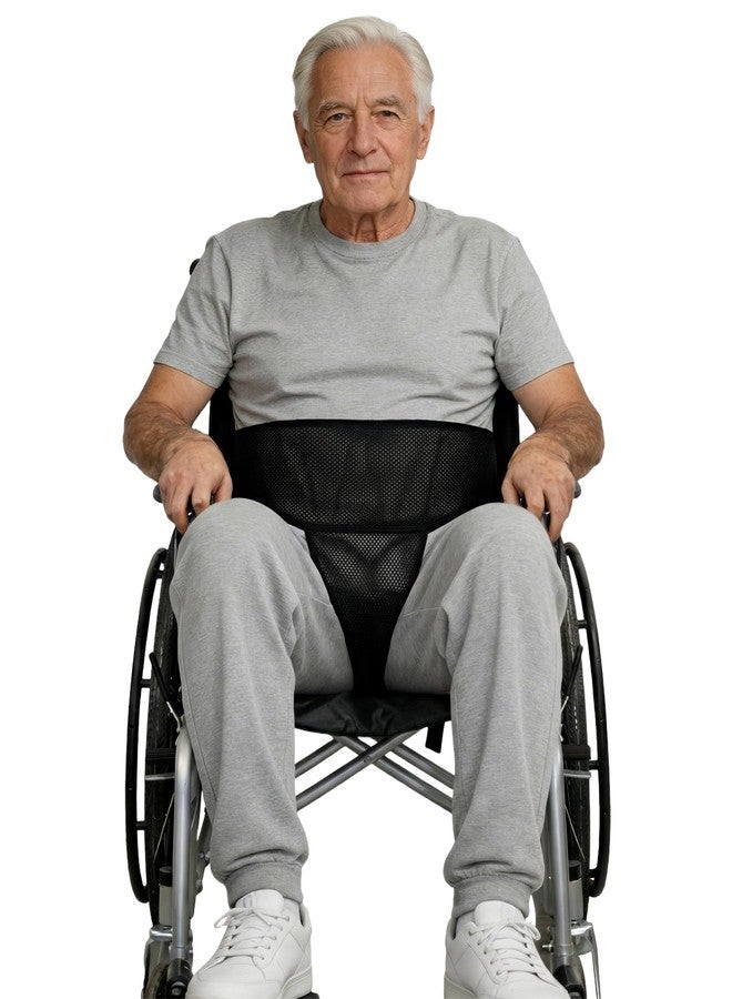 KUAZIDAR T-Shaped Wheelchair Seat Belt, Adjustable Safety Harness for Elderly & Disabled, Non-Slip Medical Mobility Accessory (Black) - Image 1
