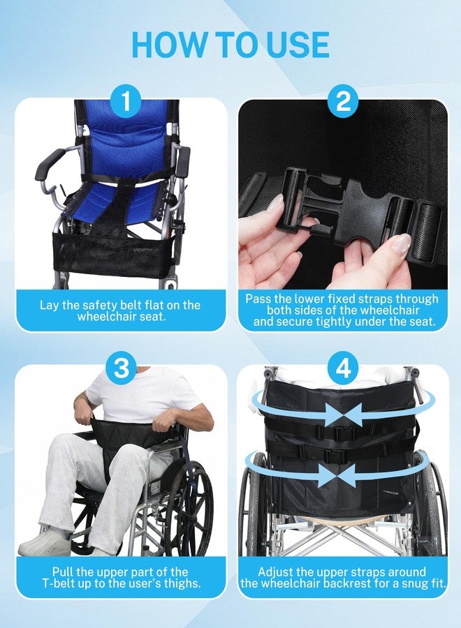 KUAZIDAR T-Shaped Wheelchair Seat Belt, Adjustable Safety Harness for Elderly & Disabled, Non-Slip Medical Mobility Accessory (Black) - Image 5