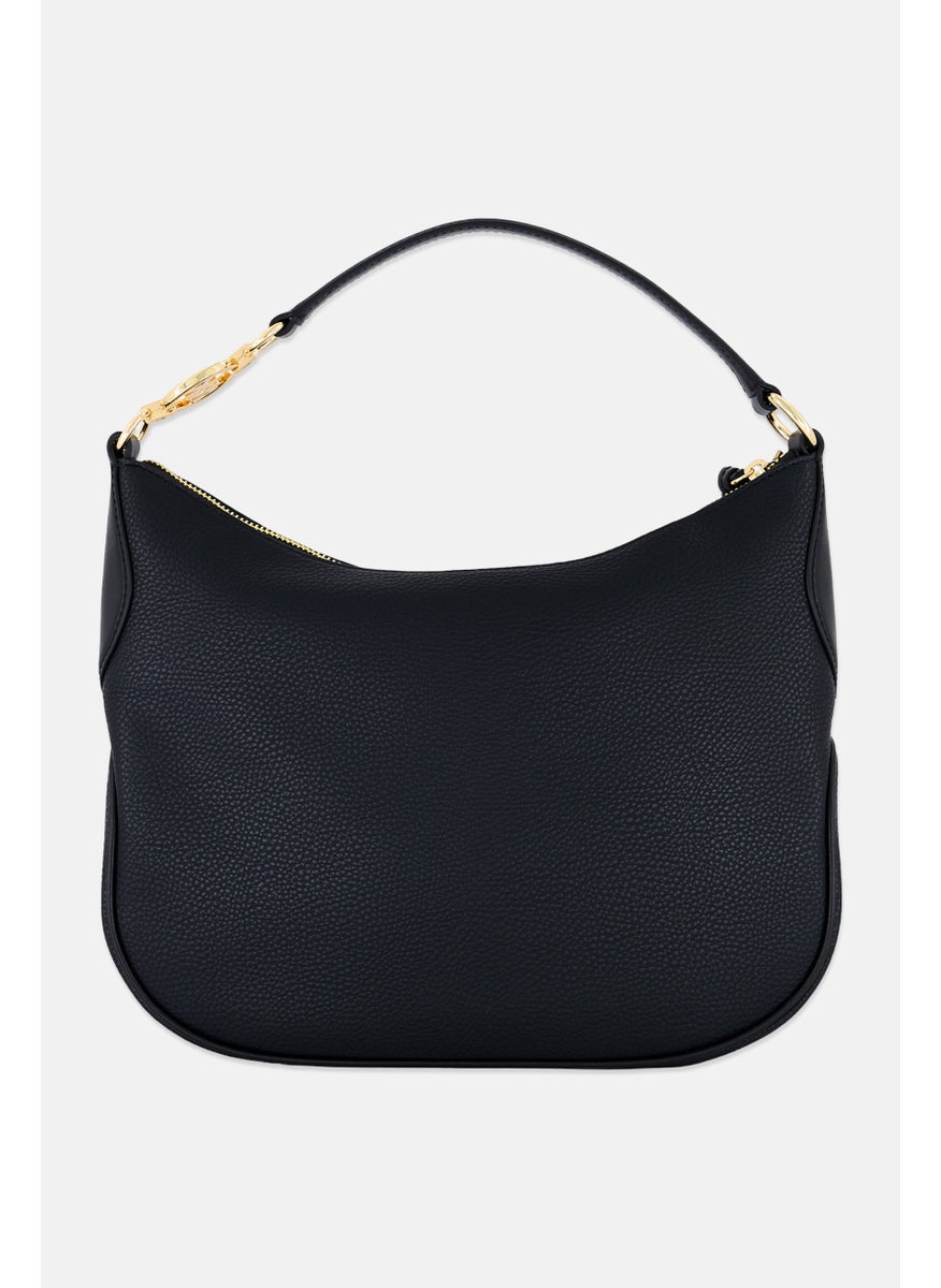 Michael Kors Women Brand Logo Hobo Bag 26 H x 32 L x 8 W cm, Black  - Image 3