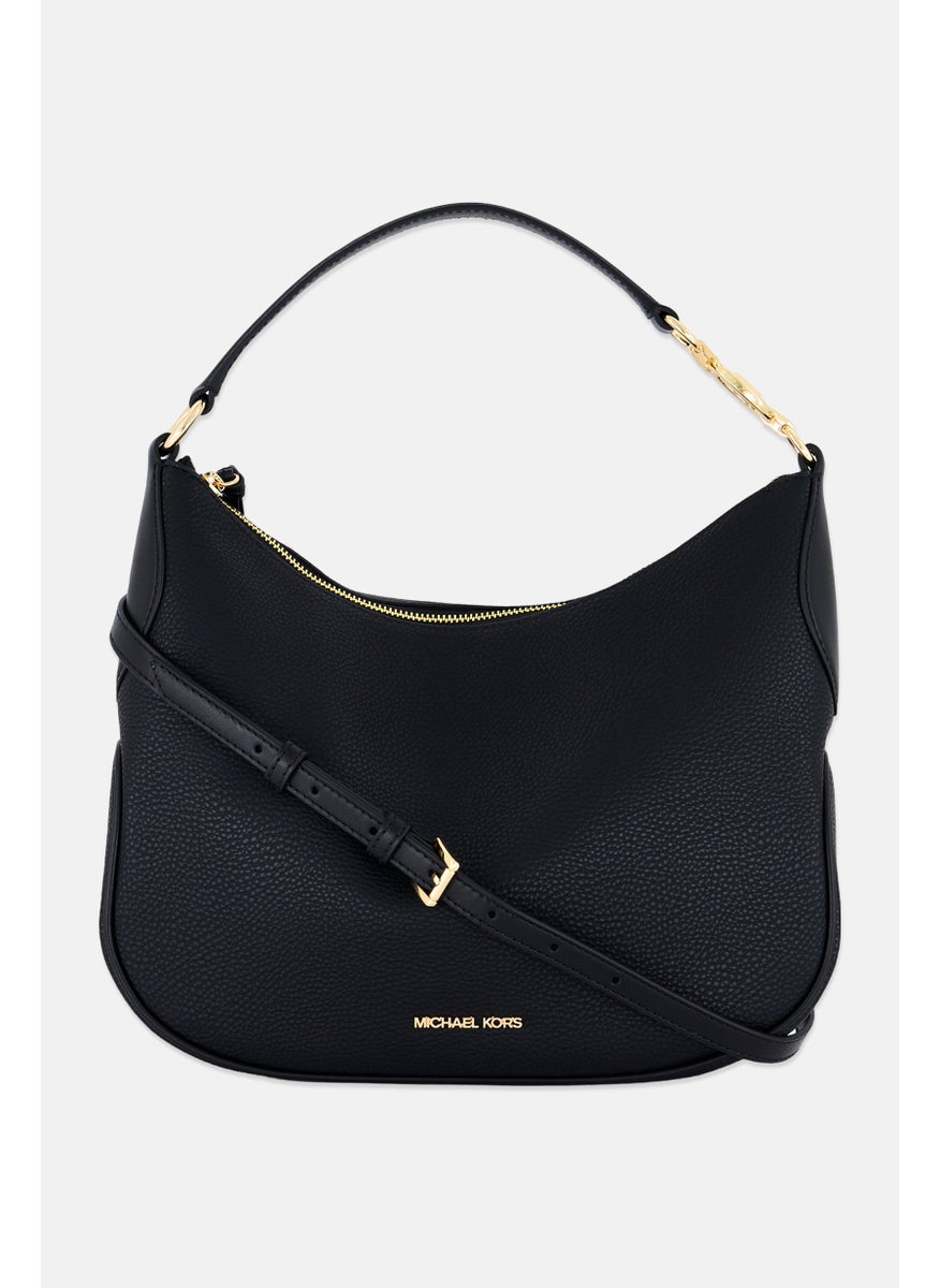 Michael Kors Women Brand Logo Hobo Bag 26 H x 32 L x 8 W cm, Black  - Image 1