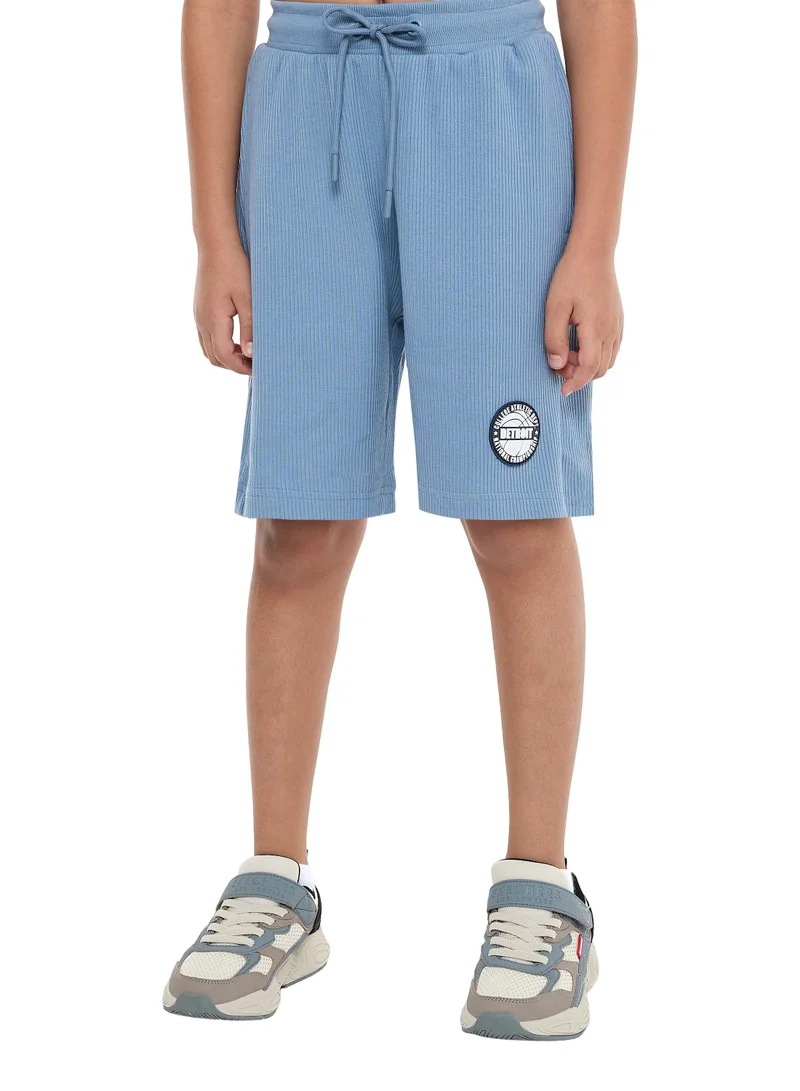 victor and jane Victor and Jane Boys' Jacquard Set – Powder Blue 2-Piece Outfit with Shirt & Shorts