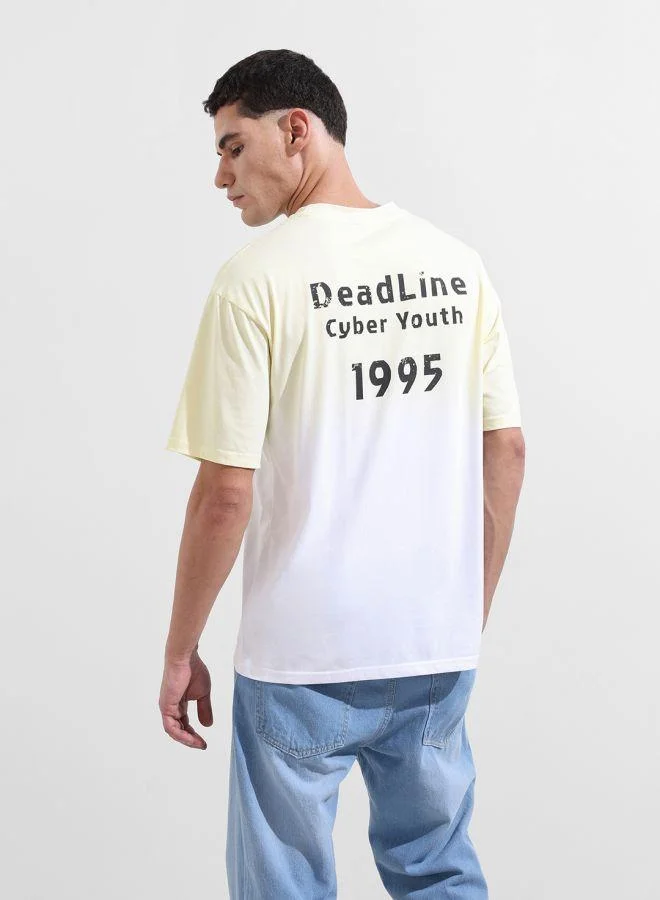 شركة المرآب الهندية Men Relaxed Fit Ombre Printed Crew Neck Half Sleeves T-Shirt