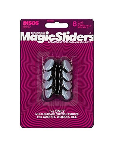 MAGIC SLIDERS L P 8221-7/8" Reusable Furniture Sliders | Heavy-Duty Self-Adhesive Floor Protectors for Carpets & Hard Floors | Non-Skid Pads for Chairs, Tables, and Heavy Furniture (Pack of 8,Grey) - Image 4