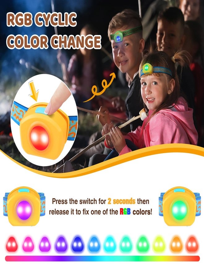 إيفربايت مصباح رأس LED قابل لإعادة الشحن للأطفال من إيفر برايت، مزود بوضع RGB وعصابة رأس قابلة للتعديل، 3 أوضاع إضاءة متعددة الألوان، مصباح رأس ساطع للأطفال للتخييم والقراءة والاستكشاف والحفلات - Image 3